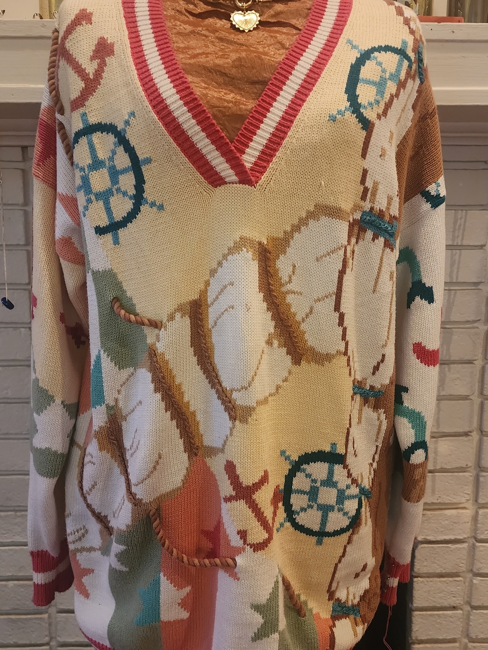 Vintage Berek 2 Nautical Sweater • 90s Art Knit • Textured Rope Detail Oversized